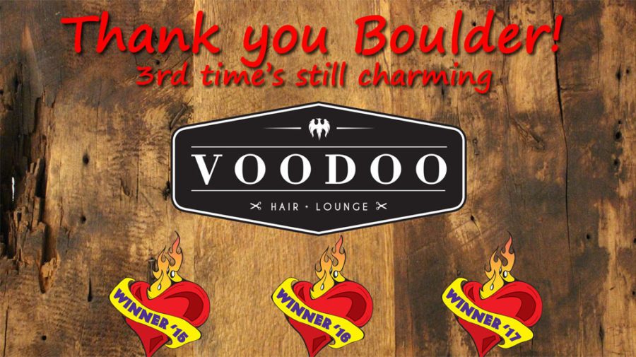 VooDoo Hair Lounge wins 2017 Best of Boulder Thanks Boulder Co.